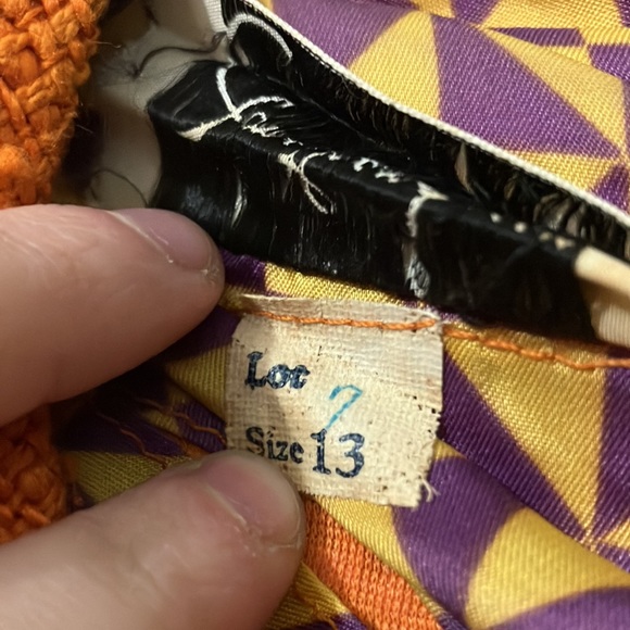 Vintage Jonathan Logan Orange Woven Cotton 1960s Sleeveless Dress Size 13 - Picture 4 of 12